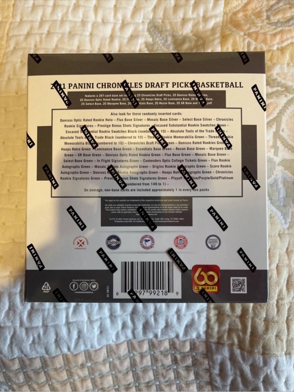 Panini White Gray Black Basketball Card Box - Picture 2 of 3